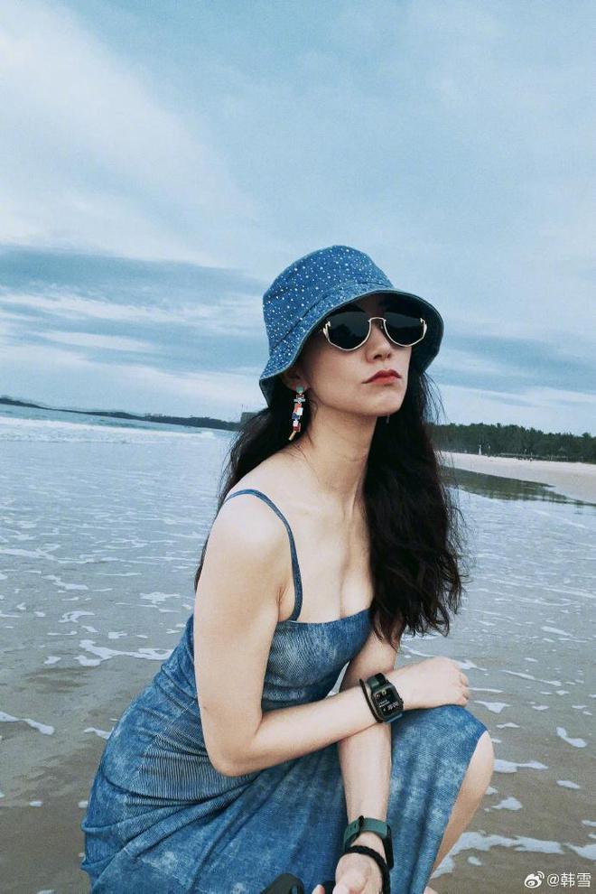韩雪分享海边美照，40岁依旧美如少女