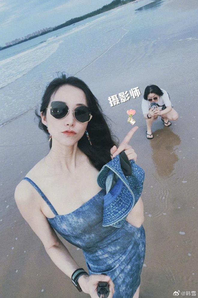 韩雪分享海边美照，40岁依旧美如少女