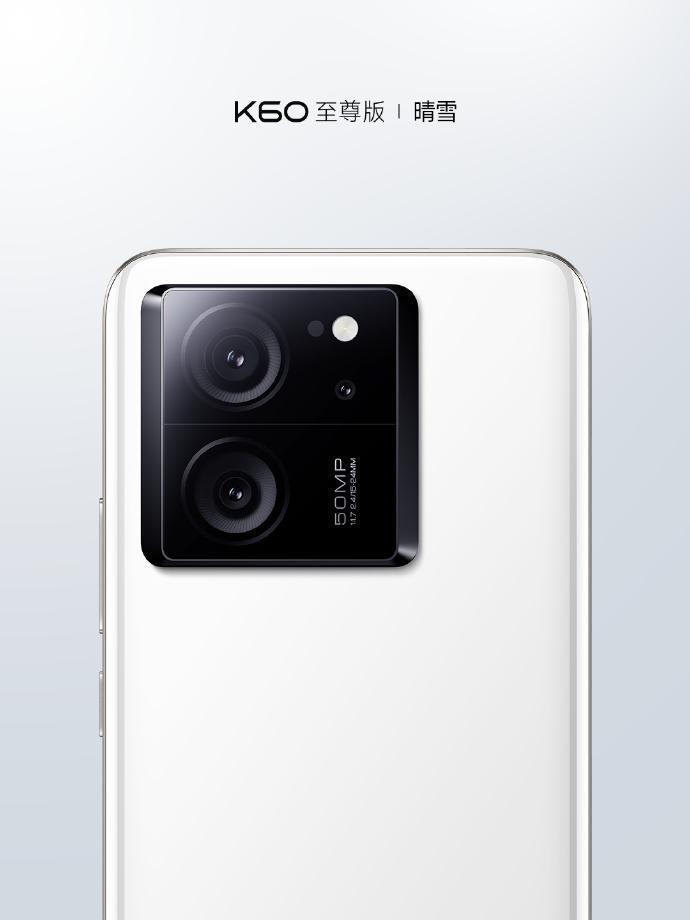 小米 Redmi K60 至尊版手机“晴雪”配色公布，陶瓷质感纯白后盖