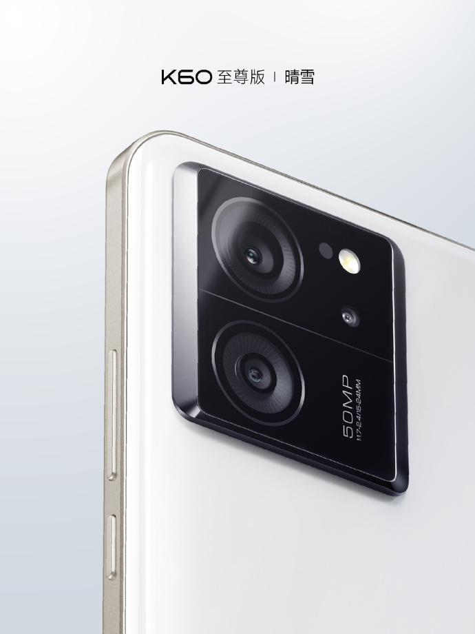 小米 Redmi K60 至尊版手机“晴雪”配色公布，陶瓷质感纯白后盖