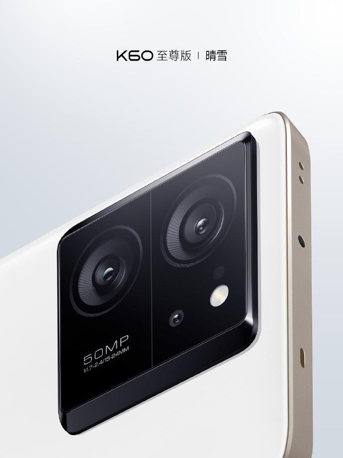 小米 Redmi K60 至尊版手机“晴雪”配色公布，陶瓷质感纯白后盖