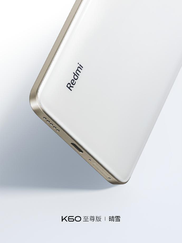 小米 Redmi K60 至尊版手机“晴雪”配色公布，陶瓷质感纯白后盖