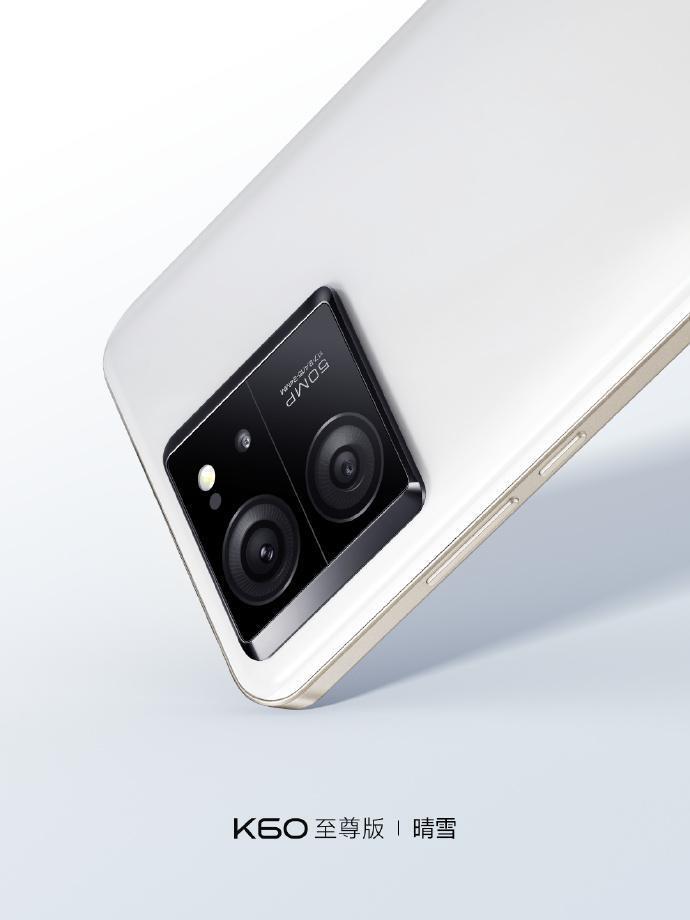 小米 Redmi K60 至尊版手机“晴雪”配色公布，陶瓷质感纯白后盖