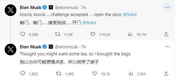马斯克想上门“约架”扎克伯格，后者不在家也不会在门口打架