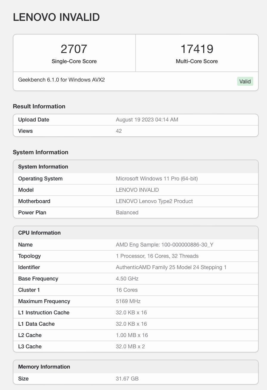 AMD Threadripper PRO 7955WX 曝光：16 核 32 线程