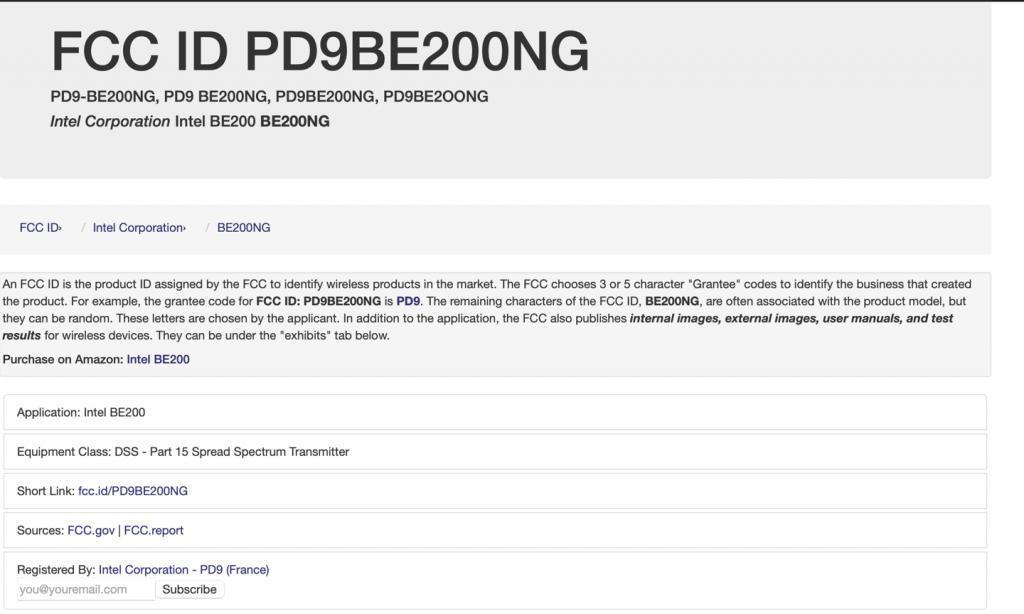 英特尔 BE200 Wi-Fi 7 无线网卡通过 FCC 认证