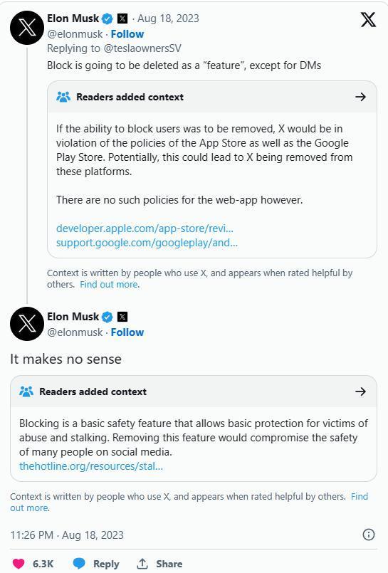 若X（推特）“屏蔽”功能被马斯克取消，其App将存在被下架风险