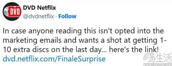 奈飞即将关停DVD租赁业务，会额外提供10张DVD