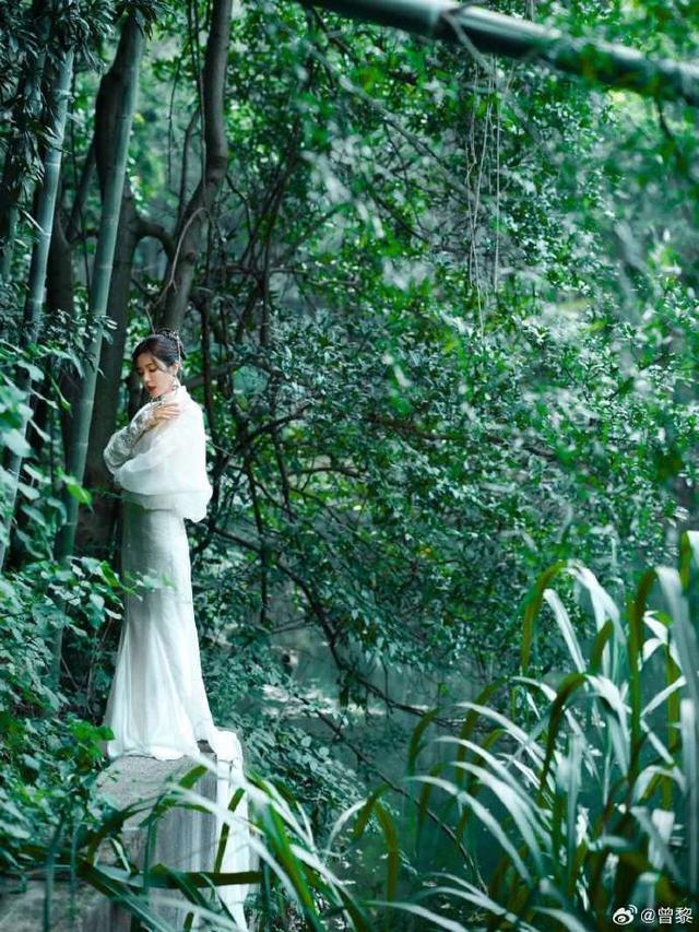 曾黎微博晒七夕白衣仙女造型，网友：是仙女本人没错了