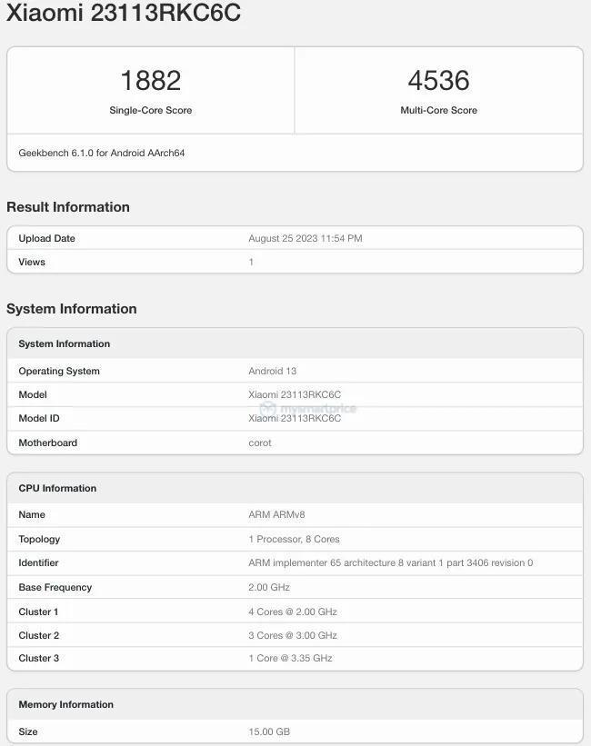 Redmi K70 Pro手机现身Geekbench,搭载联发科天玑 9200 芯片