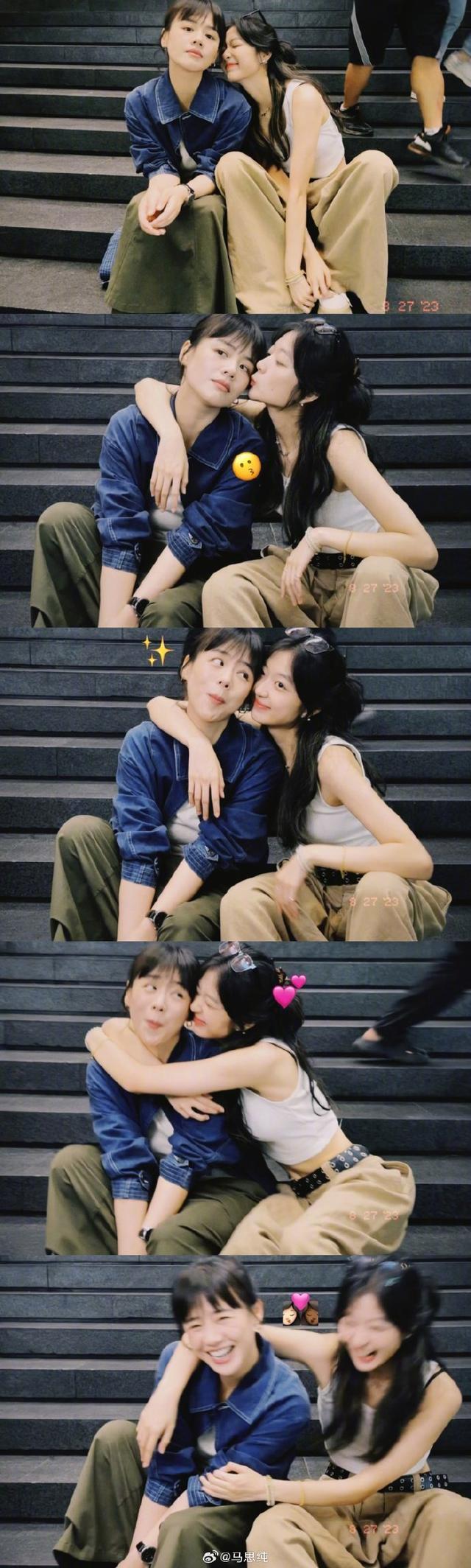 马思纯孙千互晒合照 亲密贴贴开怀大笑关系好