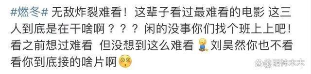 《燃冬》遇差评导演叫屈，邵艺辉导演发文嘲讽，扑街使人发疯