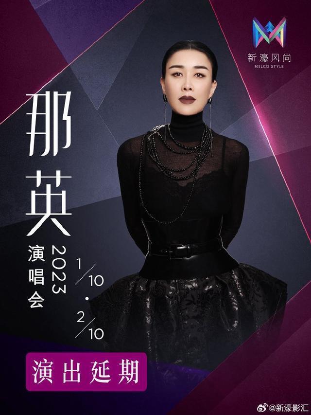 那英澳门演唱会延期：因健康状况无法如期参演