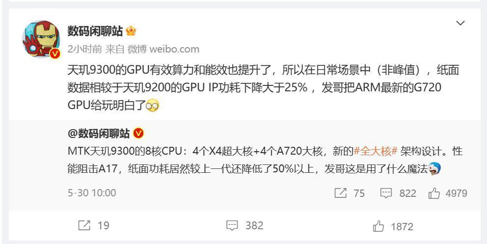 最新GPU 日用大降25%！联发科天玑9300功耗有点厉害