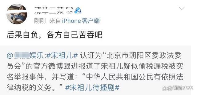 宋祖儿税务风波升级！官方将正式介入调查，工作室迟迟不回应