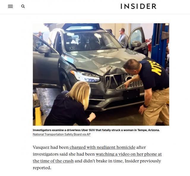 Uber安全员在全球首起致命自动驾驶车祸中承认罪行，被判三年缓刑。