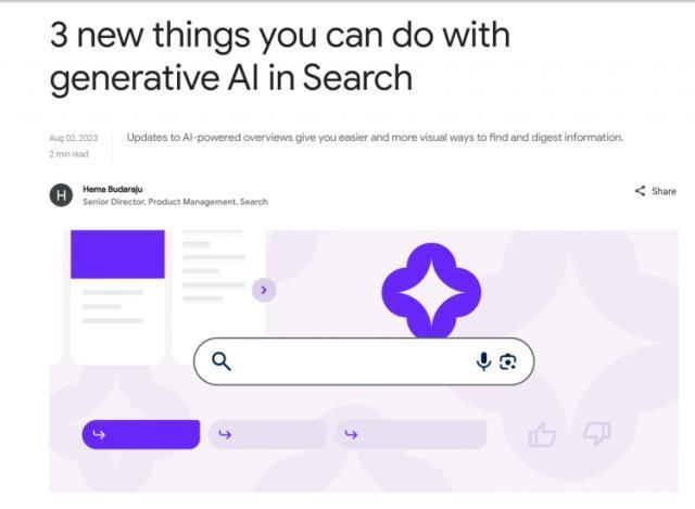 为谷歌搜索结果添加更多基于人工智能（AI）的“摘要”功能