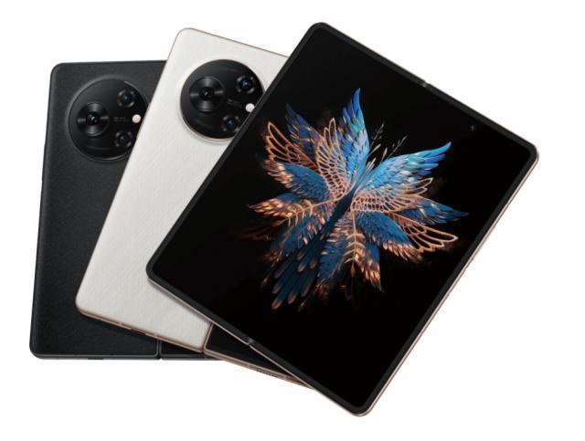 传音首款竖向折叠屏手机渲染图曝光：圆形背屏，天玑 8050 处理器