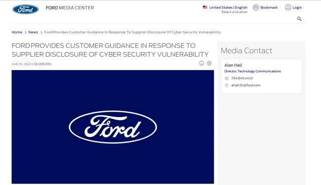 福特曝自家车机系统 Sync 3 存 Wi-Fi 漏洞，黑客可入侵抹除系统