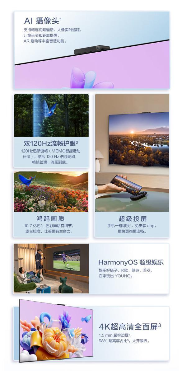 华为 Vision 智慧屏 SE3 上架电商：4K 双 120Hz ，2499元起