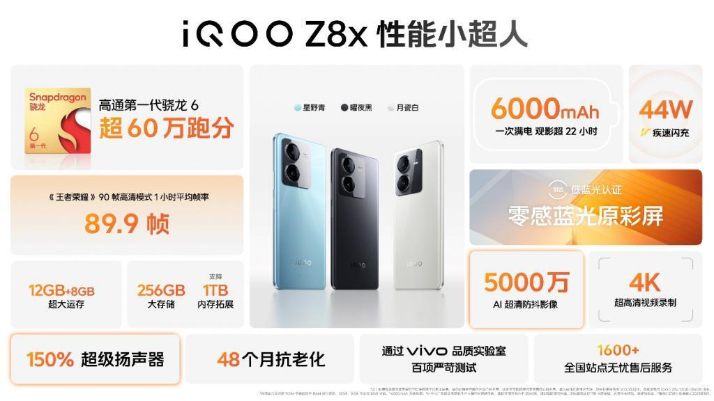 最佳千元性能机 “天玑 8200 性能小超人”iQOO Z8系列发布