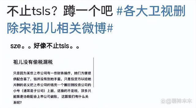 宋祖儿税务风波后续，相关视频和首页被清除，被曝不止偷漏税