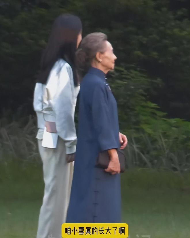杨紫《承欢记》路透，举止穿搭女强人范，眼睑大片发绿引争议