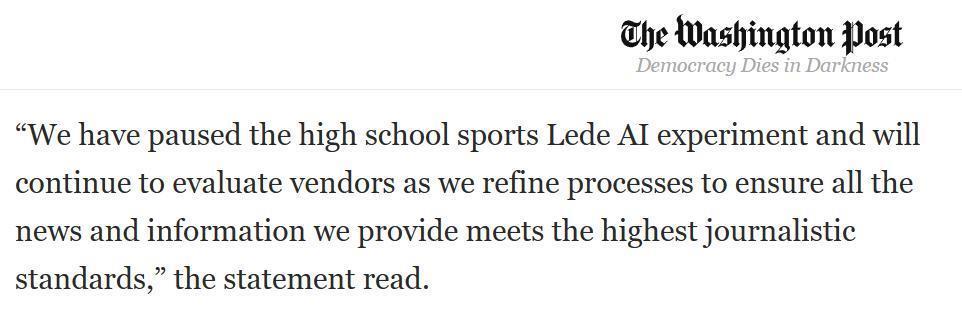 机器人写作蹩脚，美最大报业集团Gannett暂停使用AI生成体育报道