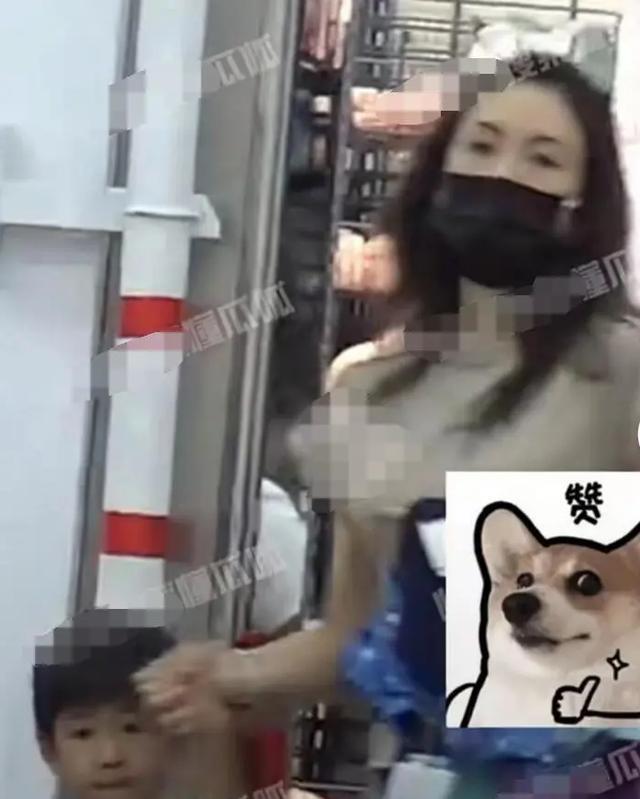 章子怡带儿女逛商场 醒醒扎彩色辫子小儿子正脸曝光