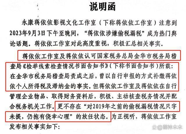 蒋依依回应偷漏税，被前公司坑害已主动自查补缴