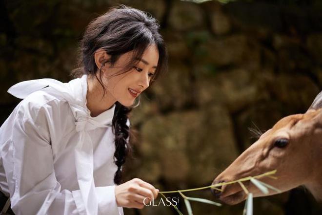 赵丽颖再登杂志封面，轻敲木鱼秀美腿，眼神凌厉气场强大