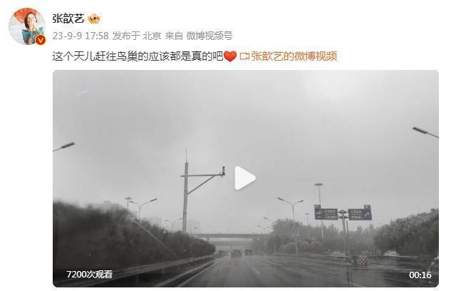 张歆艺冒雨赴约华晨宇鸟巢演唱会 准时燃炸开唱