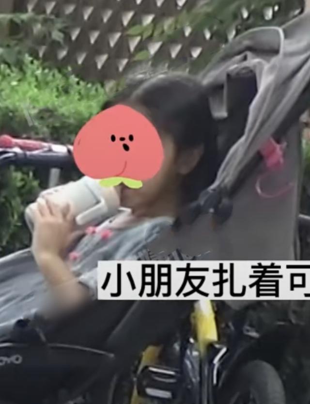 赵又廷推婴儿车接女儿放学 小公主扎麻花辫神似高圆圆