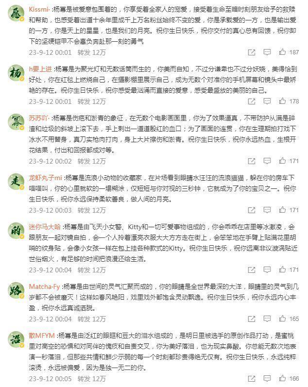 杨幂生日获热巴惠英红等好友送祝福 粉丝刷屏留言