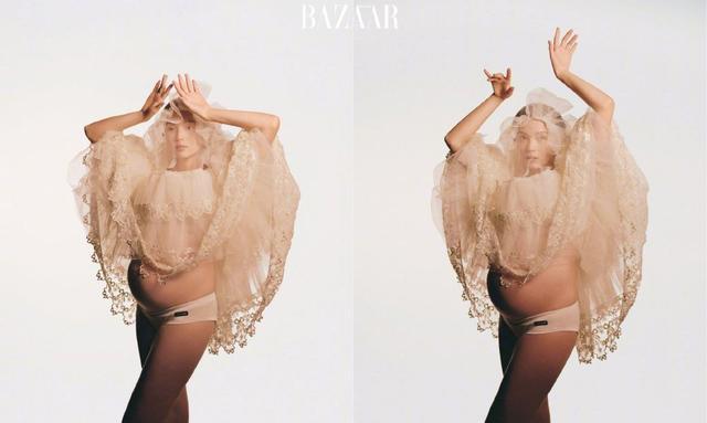 超模睢晓雯挺孕肚拍时尚大片 老公金大川自夸“命真好”