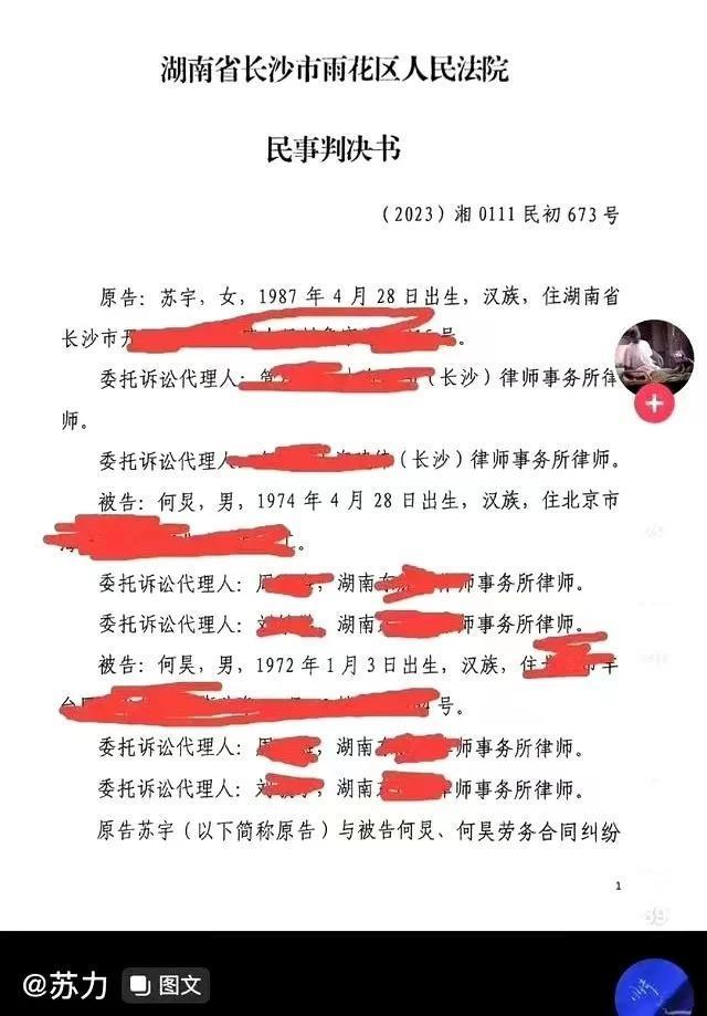 何炅被曝拖欠保姆工资后续，苏力晒证据斥对方毫无道德底线