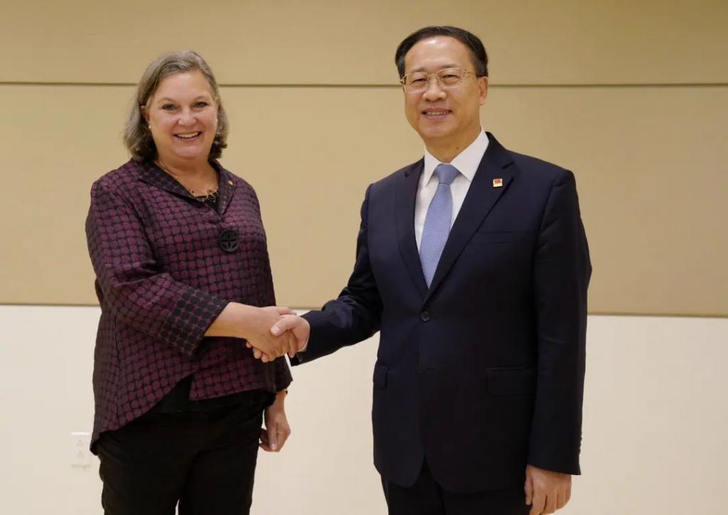 马朝旭会见美国代理常务副国务卿纽兰