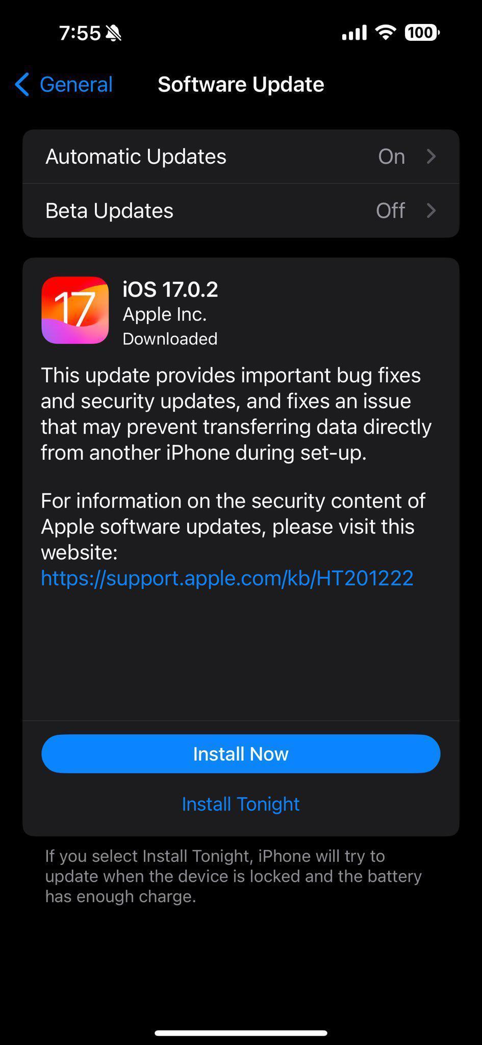 苹果向iPhone 15/Pro机型发布iOS 17.0.2更新：修复数据迁移问题