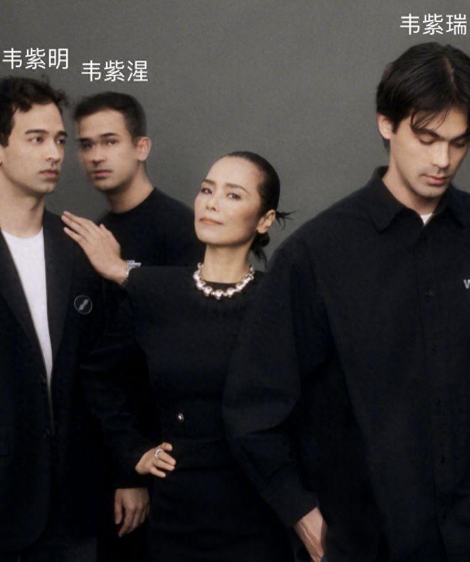 60岁韦唯正式复出！携子拍摄大片，3个混血儿子帅气有型