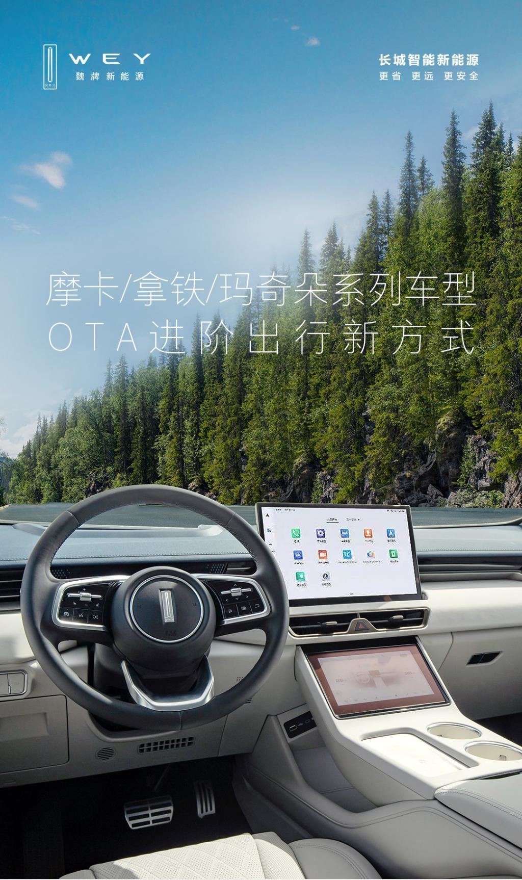 魏牌摩卡/拿铁/玛奇朵系列车型获OTA升级，新增华为HiCar4.0