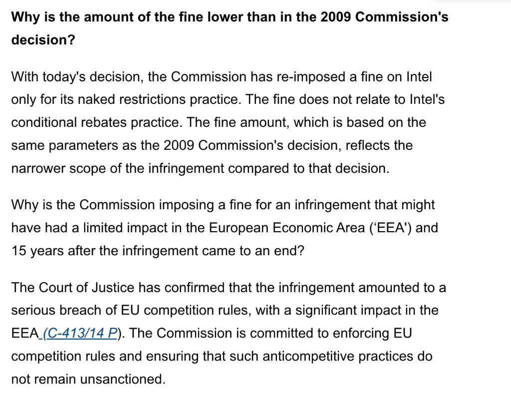因滥用芯片市场支配地位，英特尔被欧盟处以4亿美元罚款