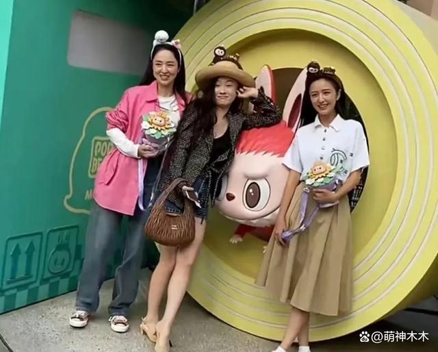 佟丽娅霍思燕董璇同游乐园，暴露真实状态，幸不幸福一目了然