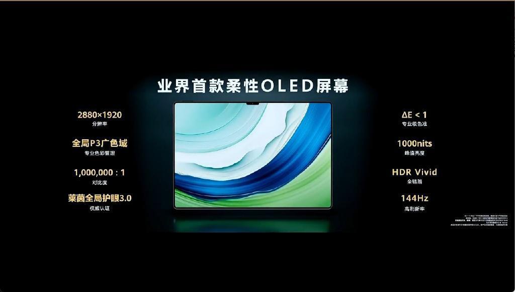 余承东：华为MatePad Pro 13.2是业界首款柔性OLED平板