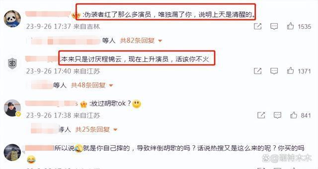 王乐君再揭骨折前因后果，未帮胡歌澄清，评论区：活该你不红