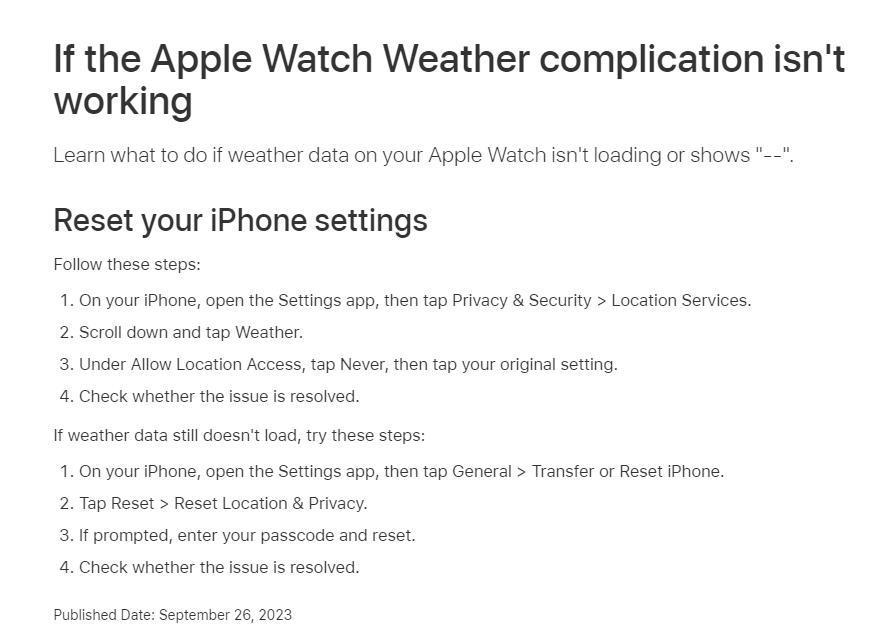 Apple Watch 表盘无法加载天气信息，苹果提供两种解决方案
