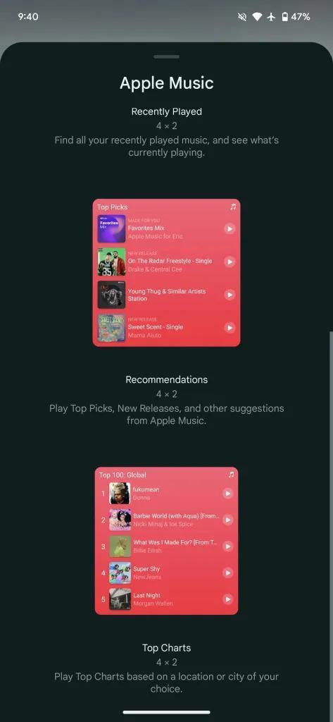 苹果推出安卓4.5 Beta版 Apple Music：引入iOS 17 样式小部件等