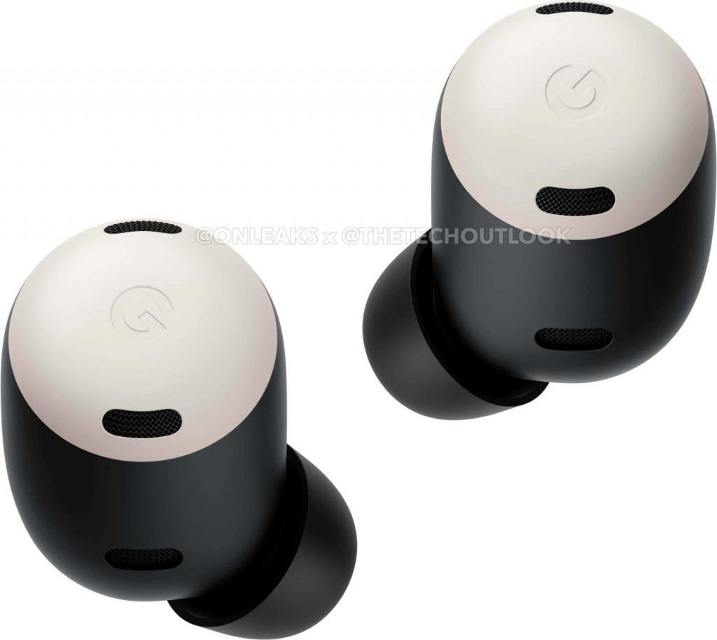 谷歌 Pixel Buds Pro 瓷白和天蓝两种颜色耳机渲染图曝光