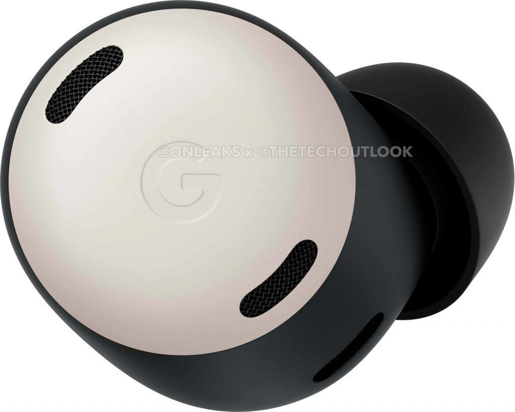 谷歌 Pixel Buds Pro 瓷白和天蓝两种颜色耳机渲染图曝光