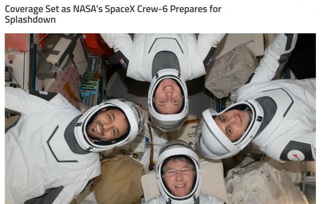 Crew-6 载人龙飞船预计明日 12:17 在佛罗里达海岸溅落