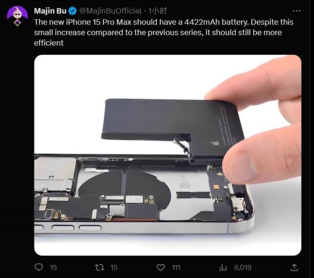 iPhone15 ProMax电池容量有望追上Mate60Pro